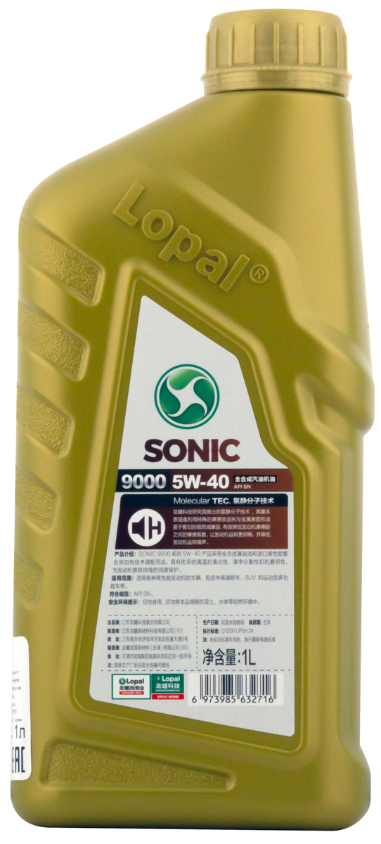 Масло 5W-40 моторное LOPAL SONIC 9000 SN синтетика 1Л LPL32716